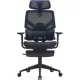 Кресло Cactus CS-CHR-MC01-BLBK синий сиденье черный сетка/ткань с подголов. крестов. пластик подст.для ног. Фото товара с разных ракурсов.