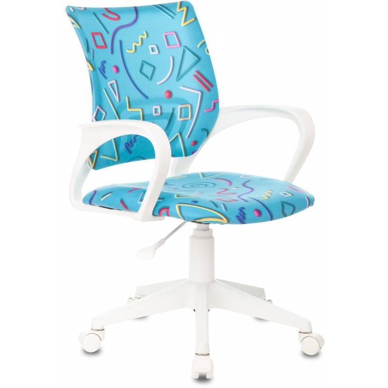 Кресло детское Бюрократ BUROKIDS 1 W голубой Sticks 06 крестов. пластик пластик белый главное фото