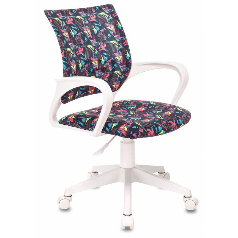 Кресло детское Бюрократ BUROKIDS 1 W мультиколор геометрия крестов. пластик пластик белый главное фото